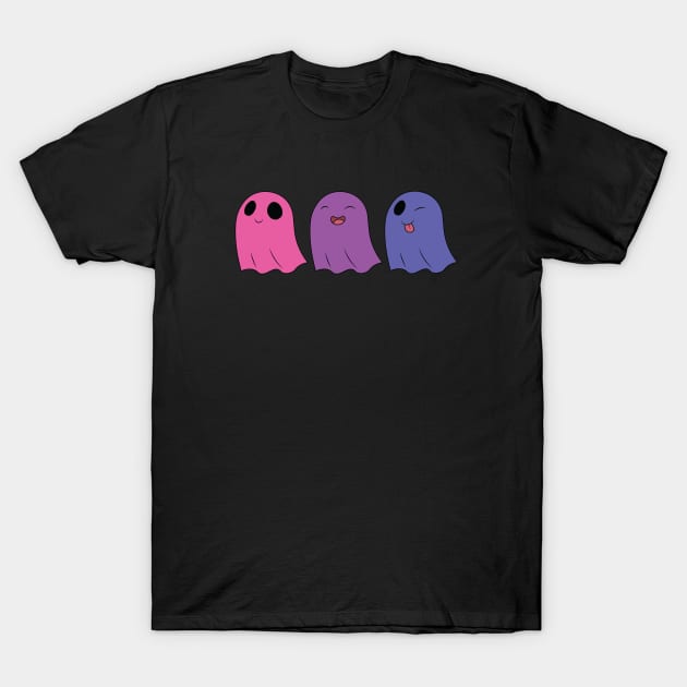 Bisexual Pride Ghosts T-Shirt by Jaimie McCaw